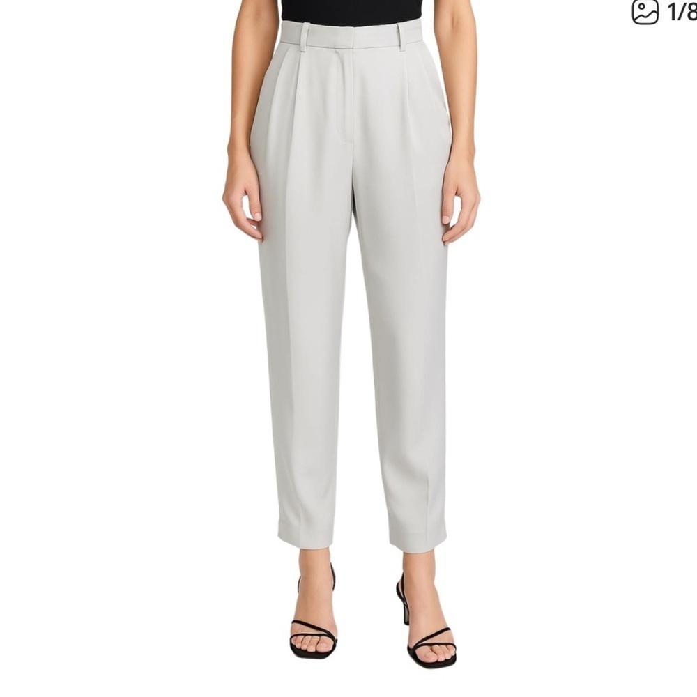 Jason Wu satin-like pleated cropped trousers, S